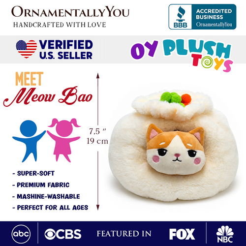 Meow Bao Dumpling Kitty Plushie Set (7.5")