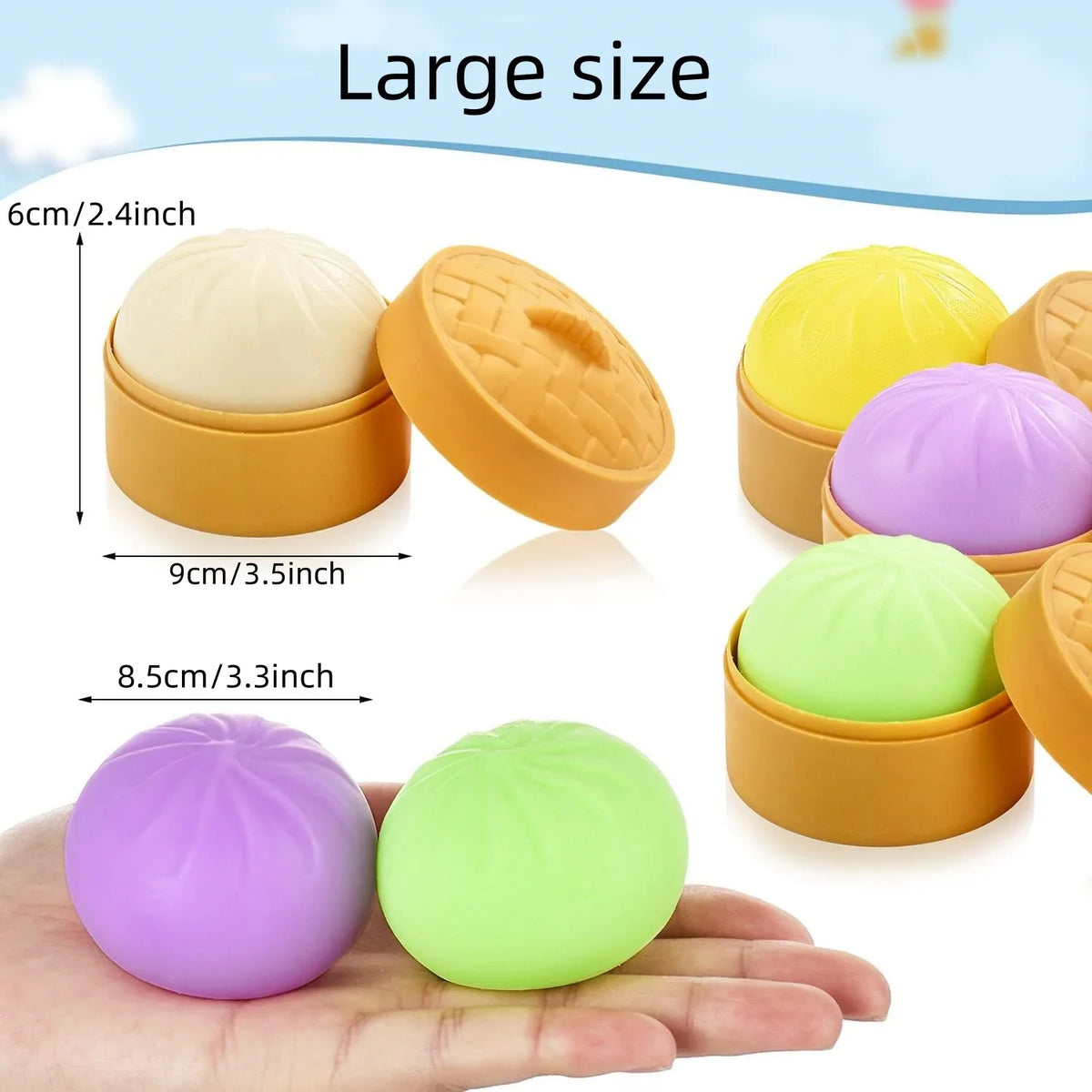 Rainbow Dumpling Squishy with Mini Steamer